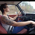 Jane Domino Driving the Volvo in High-Top Sneakers – #670