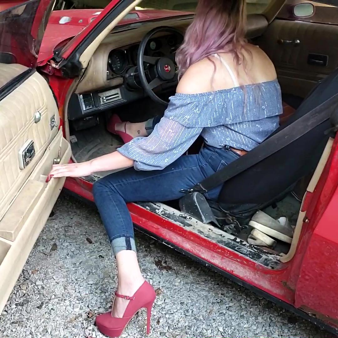 Heidi Taking the Z28 for a Spin in Red Stilettos, 2 of 2