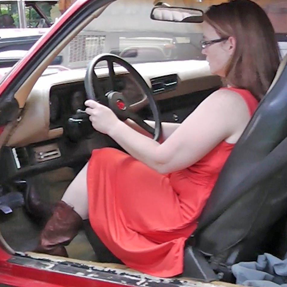 Scarlet Startin & Parkin the Bug & Z28 Orange Dress & Cowgirl Boots