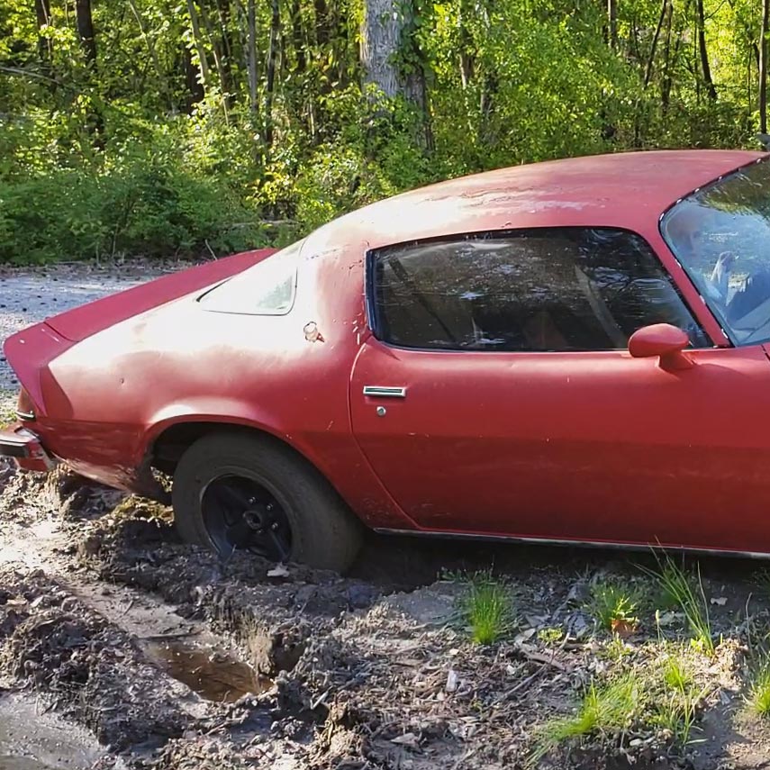 Jane & Jewels Playing in the Mud in the Camaro for a Custom