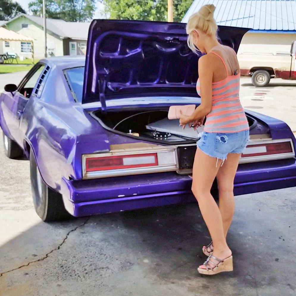 Brooke & Jane Taking the Laguna to Get Gas