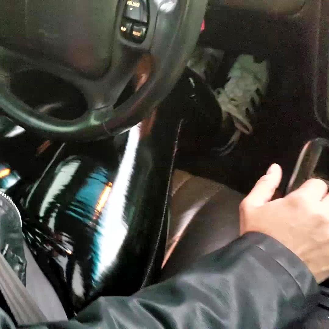 Jane Domino Driving 2001 Camaro SS Black Vinyl Pants & Adidas Sneakers, 2 of 2