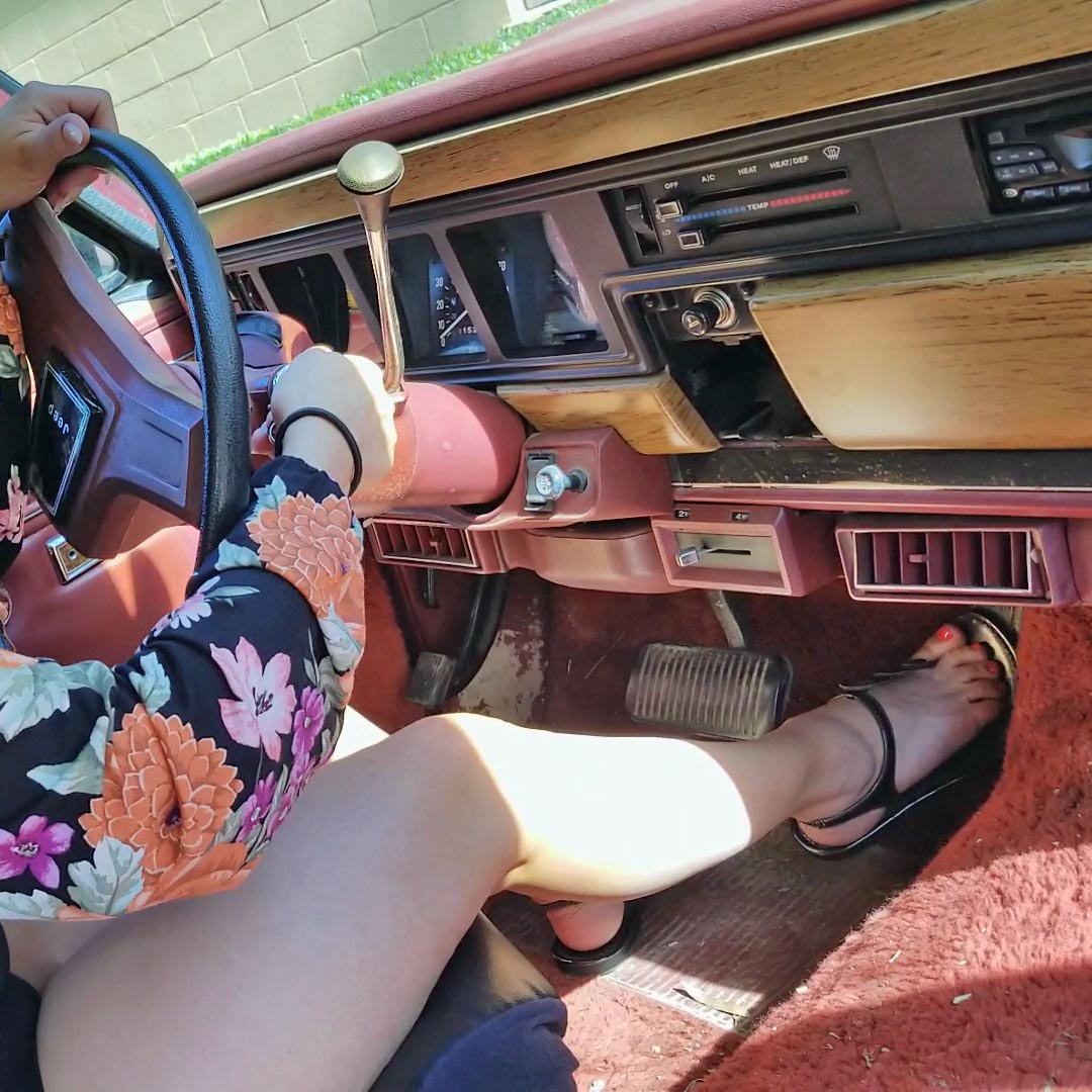 Vivian Taking the Jeep for a Spin in Sandals with Jane